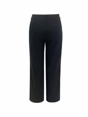 Women's Plus Solid High Rise Straight Leg Trousers With Pockets