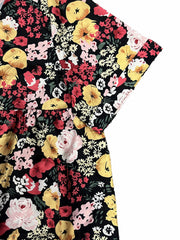 Floral Print V Neck Mini Dress