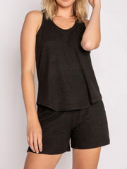 Lounge Set: Scoop Neck Tank & Shorts Pajama Set