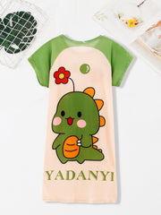Girls Dinosaur Homewear Nightgown Kids Sleep Dress