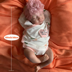 Reborn Baby Dolls Asleep 3D Skin Visible Veins Lifelike Newborn Doll Toy Gift
