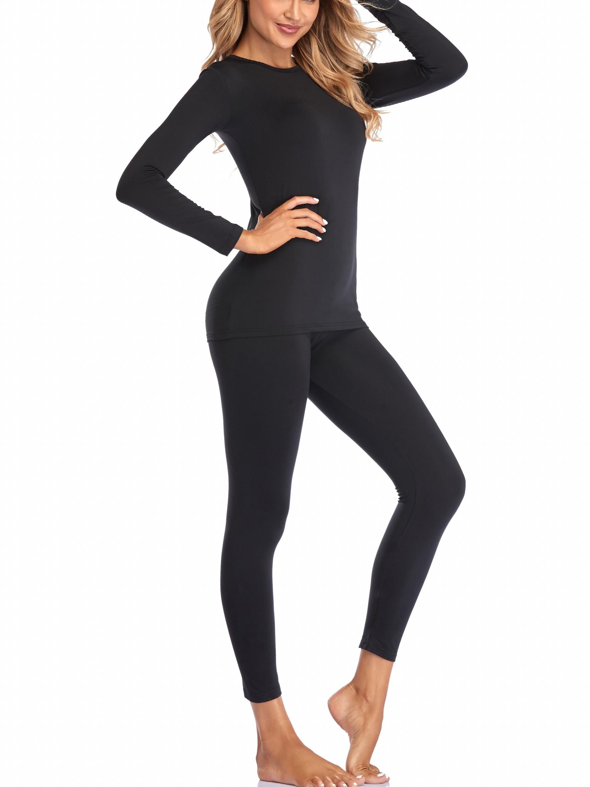 Women's Thermal Underwear Set Long Sleeve Crew Neck Tops & Pants