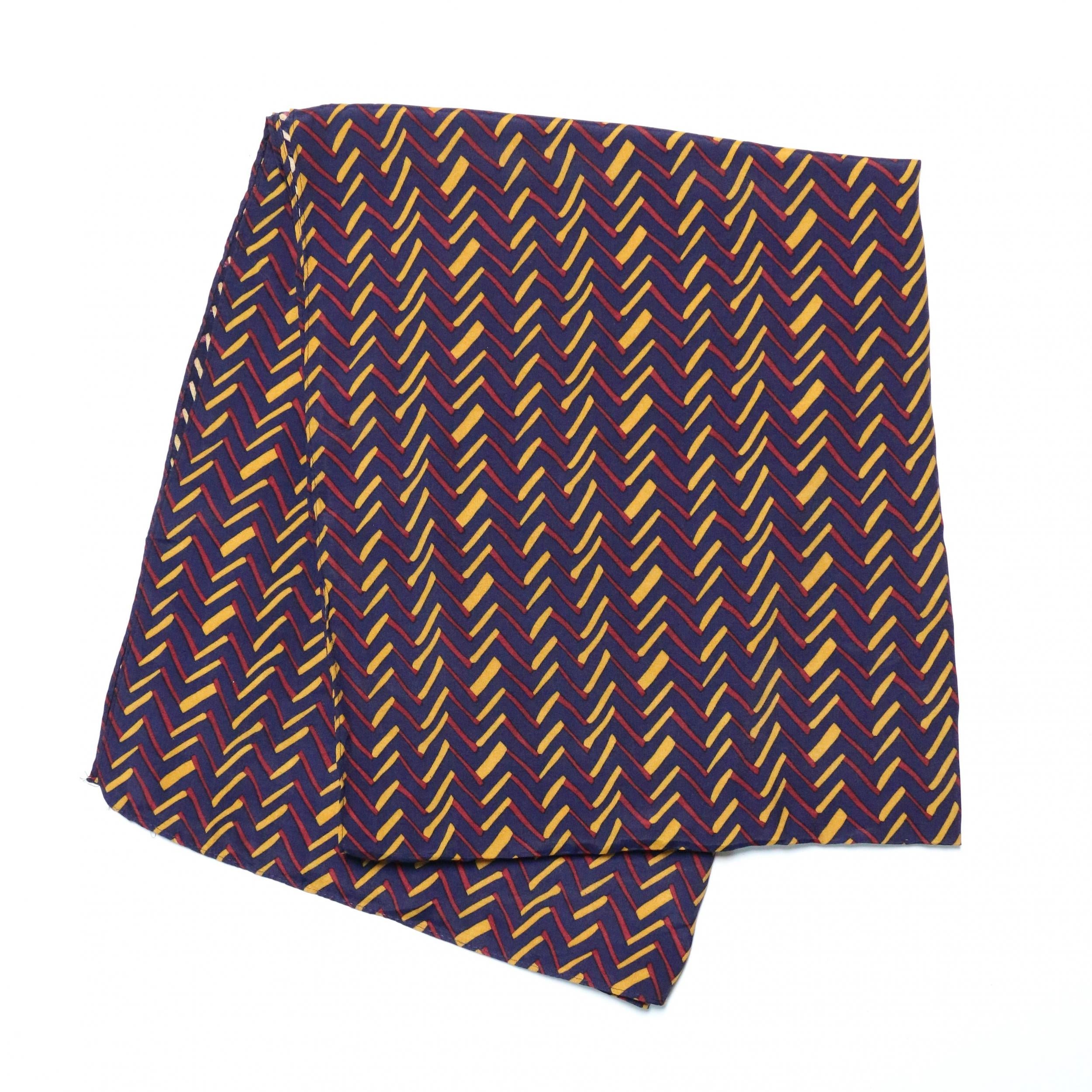 Vintage Stripe Print Scarf Navy Shawl Casual Windproof Head Wrap Sunscreen