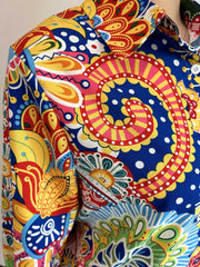 Boho Blouse Women's Floral Print Button Up Long Sleeve