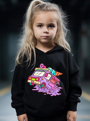 Melting Ice Cream Car Hoodie Pants Set Spring Fall Sports Girls