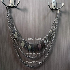 Leaf Charm Pendant Layered Pant Chain Waist Chain