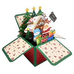 3D Pop Up Christmas Cards Merry Christmas Greeting Notes Envelope Popup Xmas