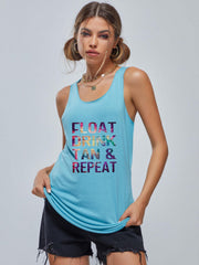 Graphic Casual Sports Tank Top Sleeveless Shirts Women's Summer Tops