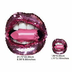 Sequin Lip Heat Transfer Stickers Iron On DIY Accessories