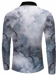 Men's Compression Dragon Pattern Long Sleeve T shirt