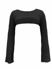 Vacation Crop Knitted Sweater Long Sleeve Casual Sweater Spring & Summer