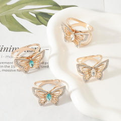 Scarf Ring Clip Rhinestone Butterfly Wrap Holder