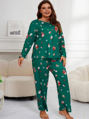 Christmas Loungewear Set Women's Plus Long Sleeve T shirt & Pants