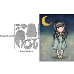 1pc Little Girl Metal Cutting Dies for Greeting Card Topper Scrapbooking