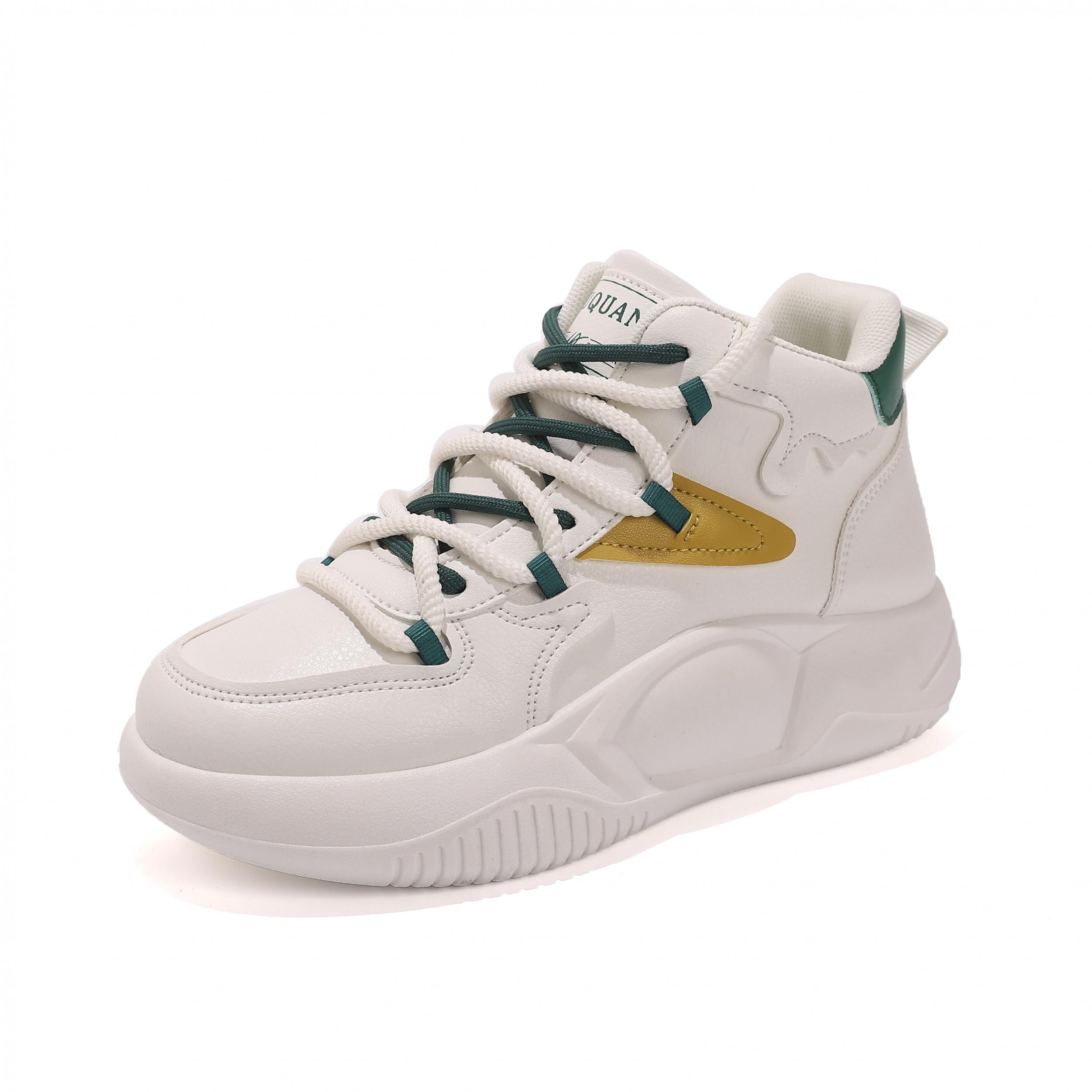 Women's Chunky Sneakers Non-slip Sports Shoes High Top Lace Up Skate Shoes