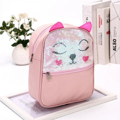 Kids Cat Sequin Backpack PU Glitter Birthday Gift