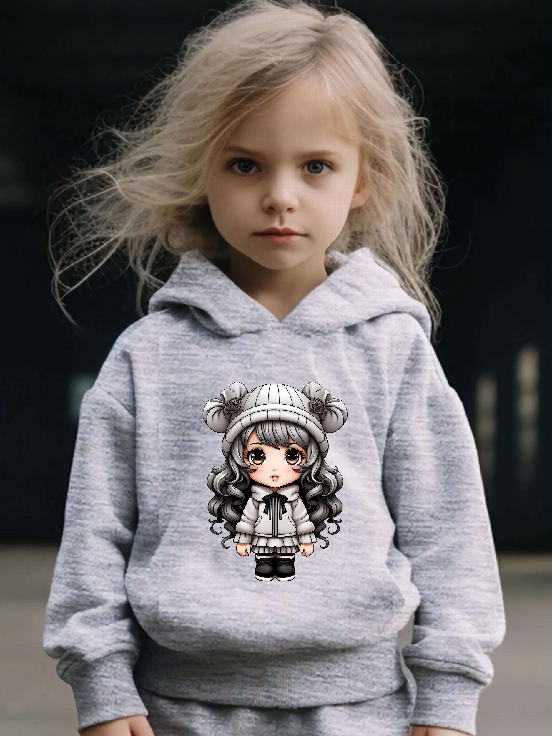 Anime Pattern Hooded Sweatshirt Girls Hoodies & Sweatpants