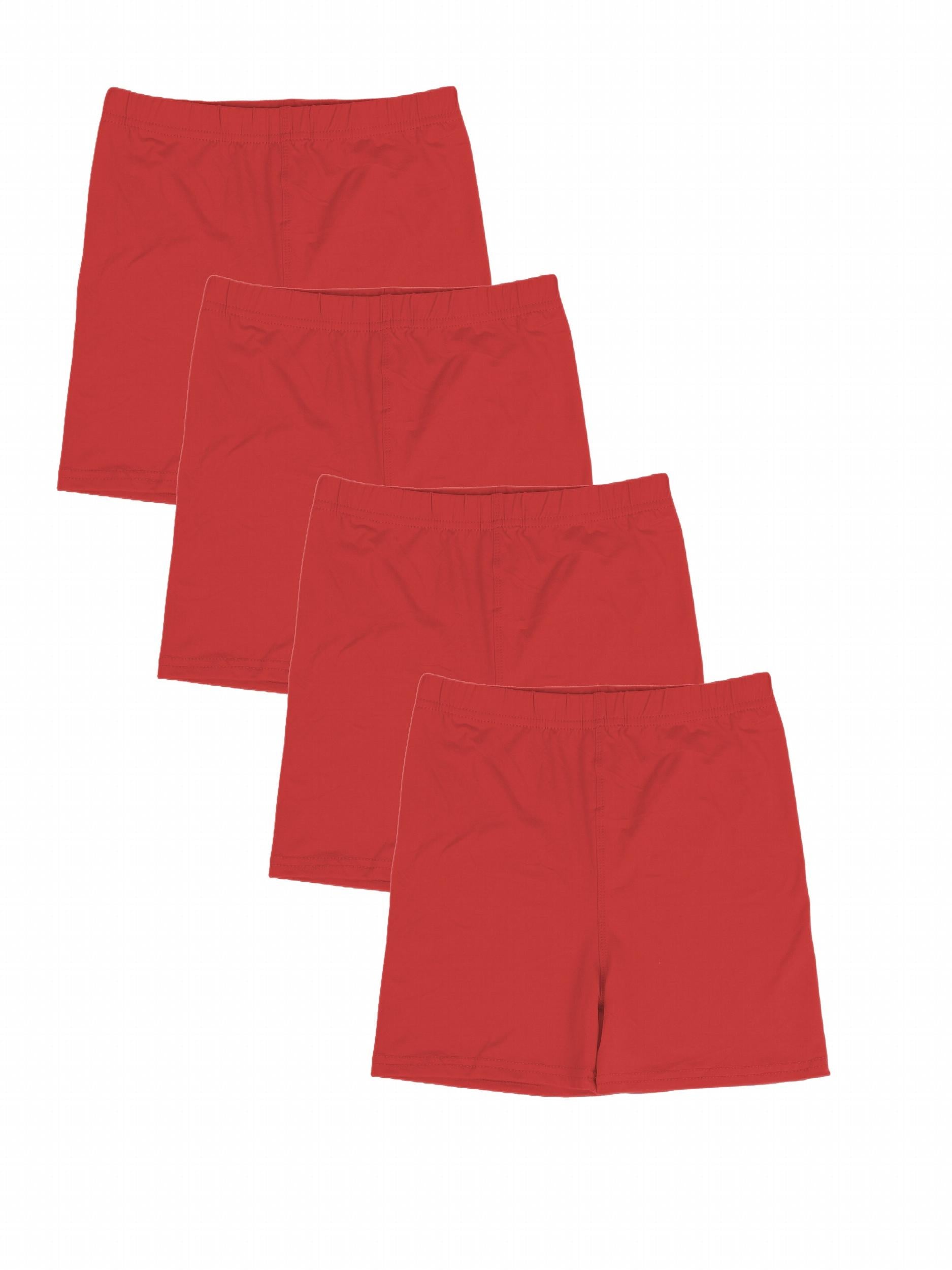 4 Pack Girls Bike Shorts High Stretch Dance Under Dress Colorful Kids Shorts