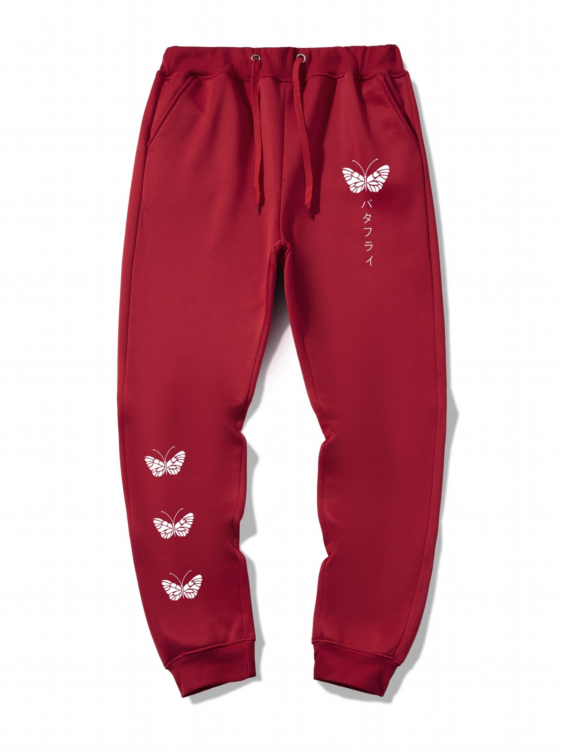 Men's Butterfly Print Jogger Sweatpants Casual Sport Pants