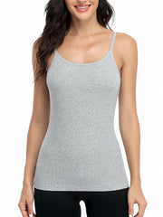 Ribbed Cami Top Crew Neck Summer Sleeveless