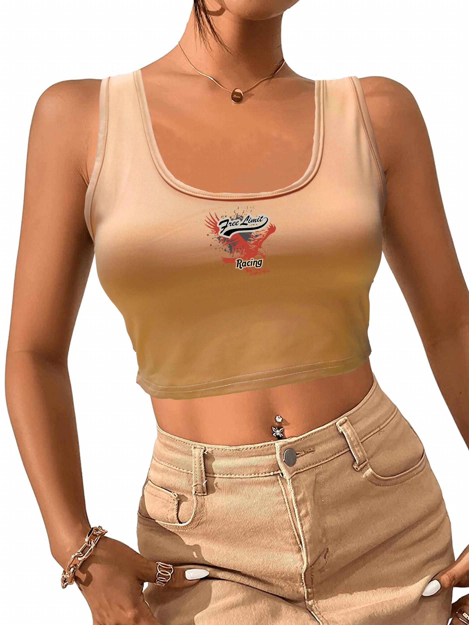 Graphic Cropped Tank Top Women's Sleeveless Top
