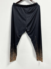 Women's Plus Golden Stripe Print High Rise Leggings