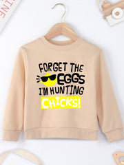 Girls Fun Print Crew Neck Sweatshirt Tops - Spring Fall Outfits