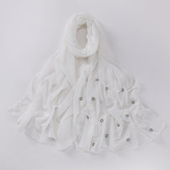 Rhinestone Rivet Chiffon Scarf Hijab Casual Shawl Head Wrap Turban
