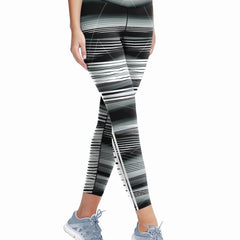 Striped Print Yoga Pants High Waist Slim Fit Leggings