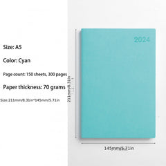 A5 12 Months Daily Plan Notes Handbook