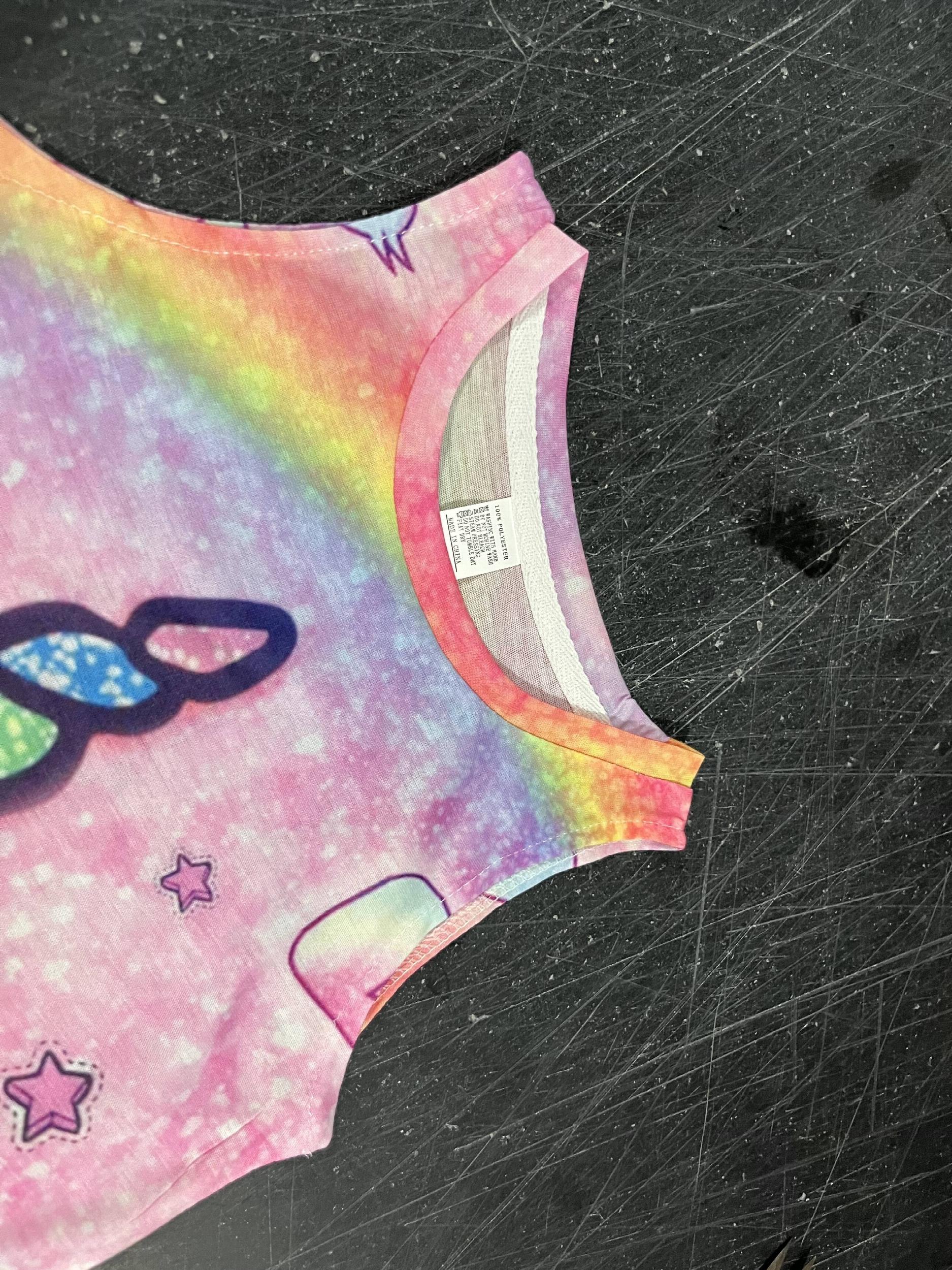 Unicorn Princess Dress Girls 3D Printed Sleeveless Birthday Party Summer Fun