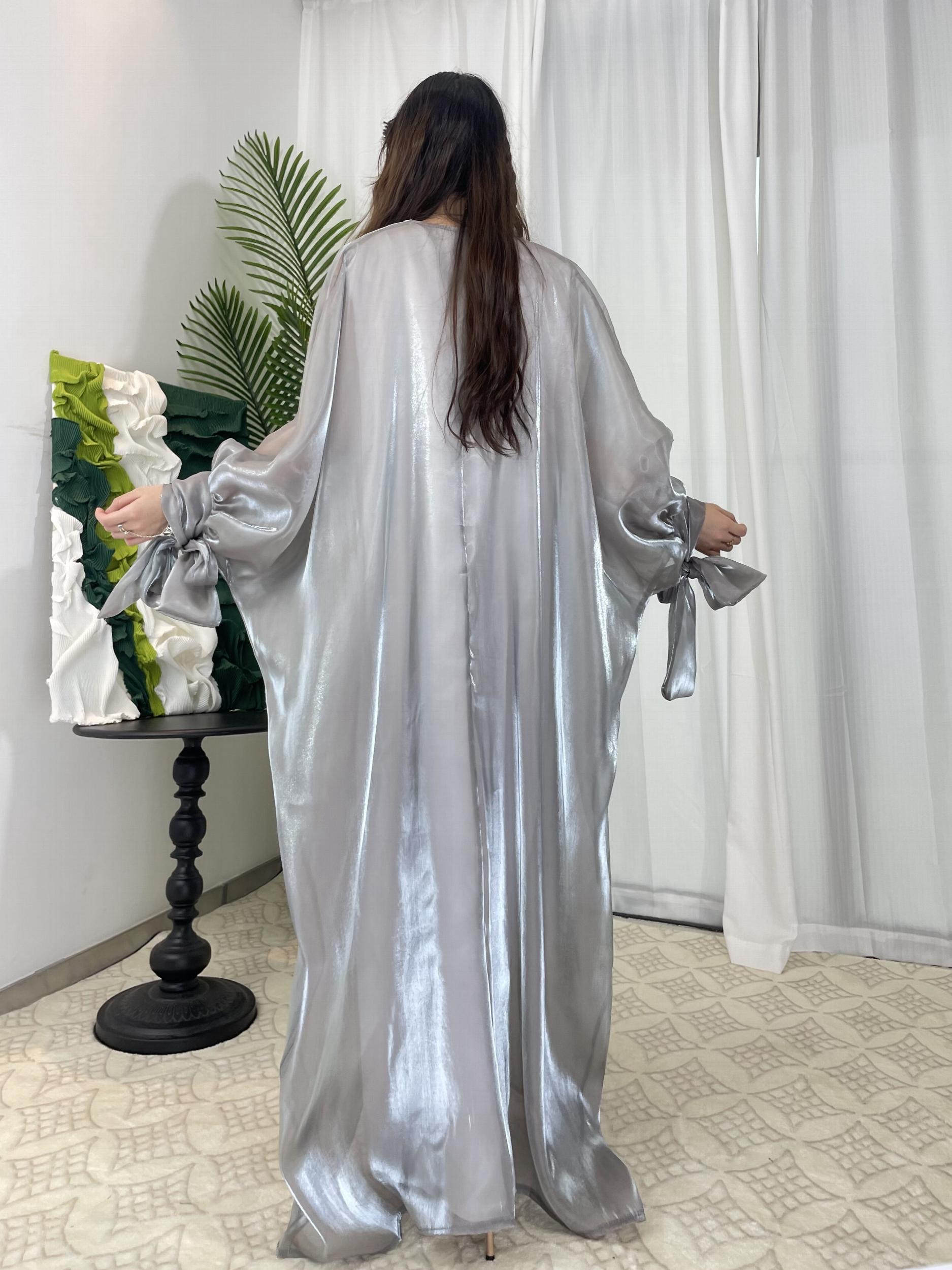 Organza Lantern Sleeve Open Front Robe