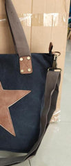 Women Canvas Printed Leather Handbags Casual Shoulder Cross Body Bags