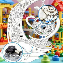 3D Wooden Puzzle Midsummer Night Star Golden Moon & Stars Mechanism