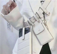 Women Waist Bag Leather Fanny Pack Punk Bum Belt Bag Women Phone Pouch