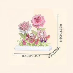 Colorful DIY Flower Building Blocks Set Garden Themed Creative Gift Ages 8