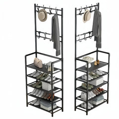 Carbon Steel Shoe & Hat Rack Standing Clothes Rack