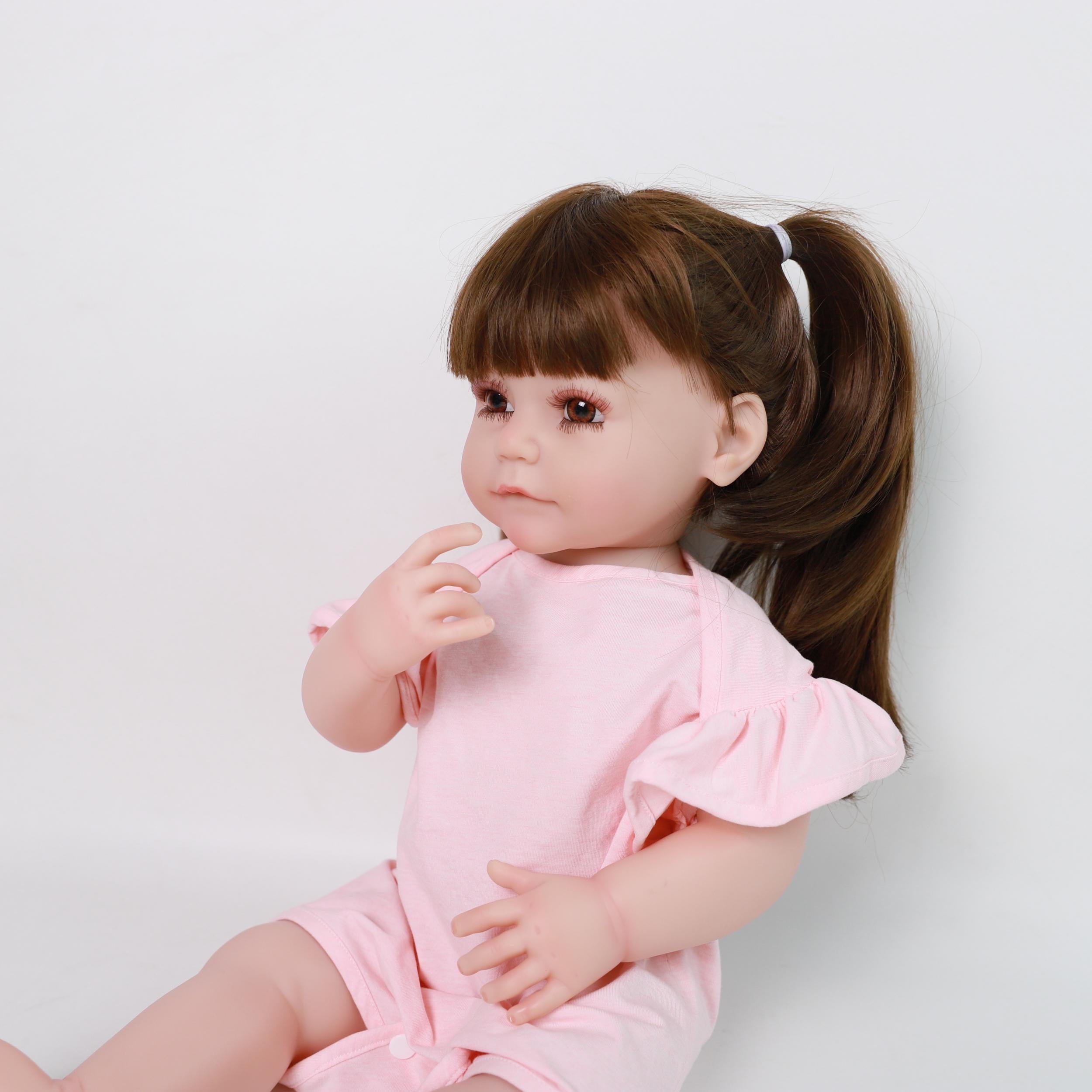 55 Cm Lifelike Reborn Dolls Toddler Girl Silicone Baby Doll Realistic Newborn