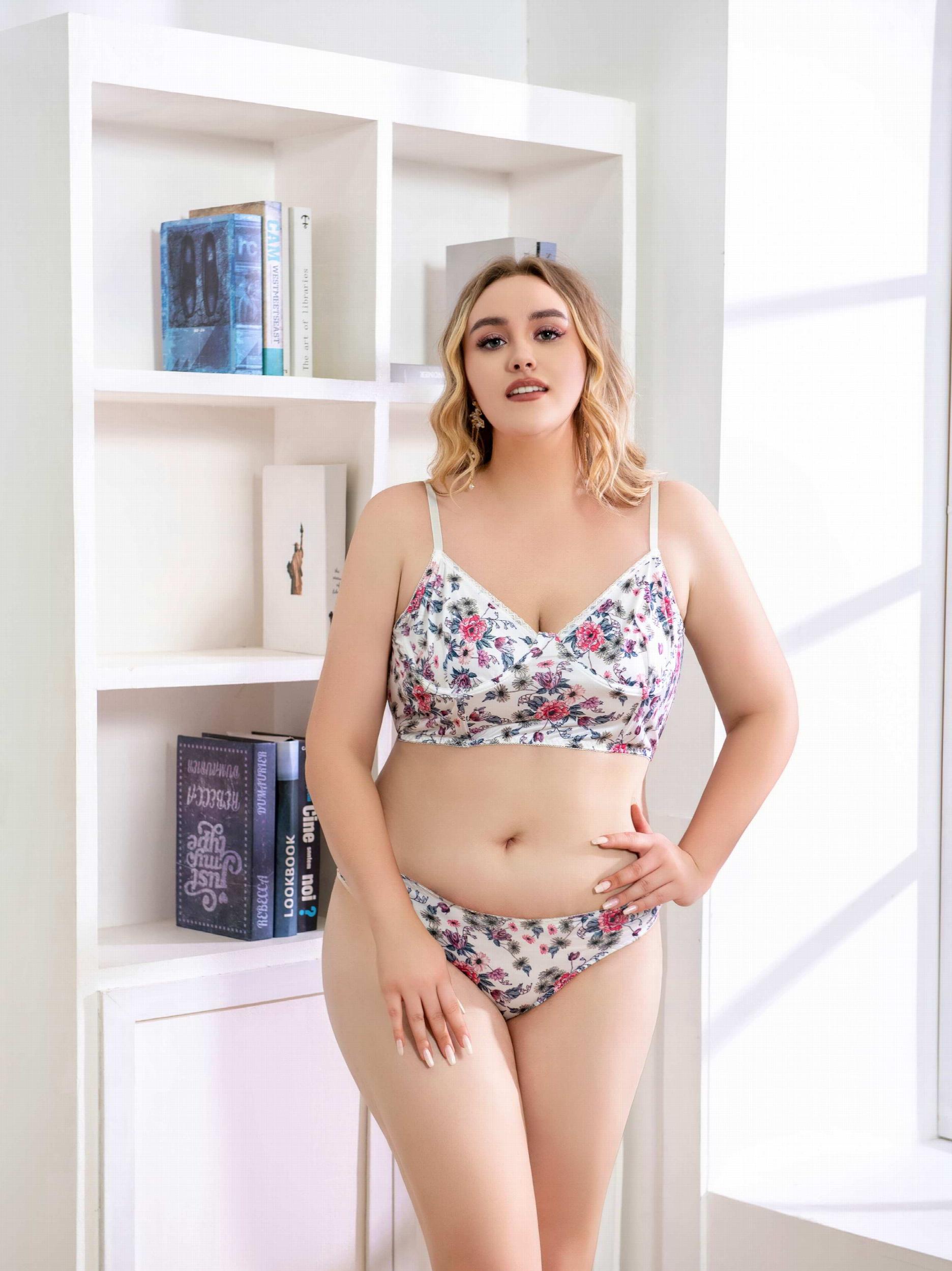 Floral Print Underwire Bra & Mid Waisted Panty Set