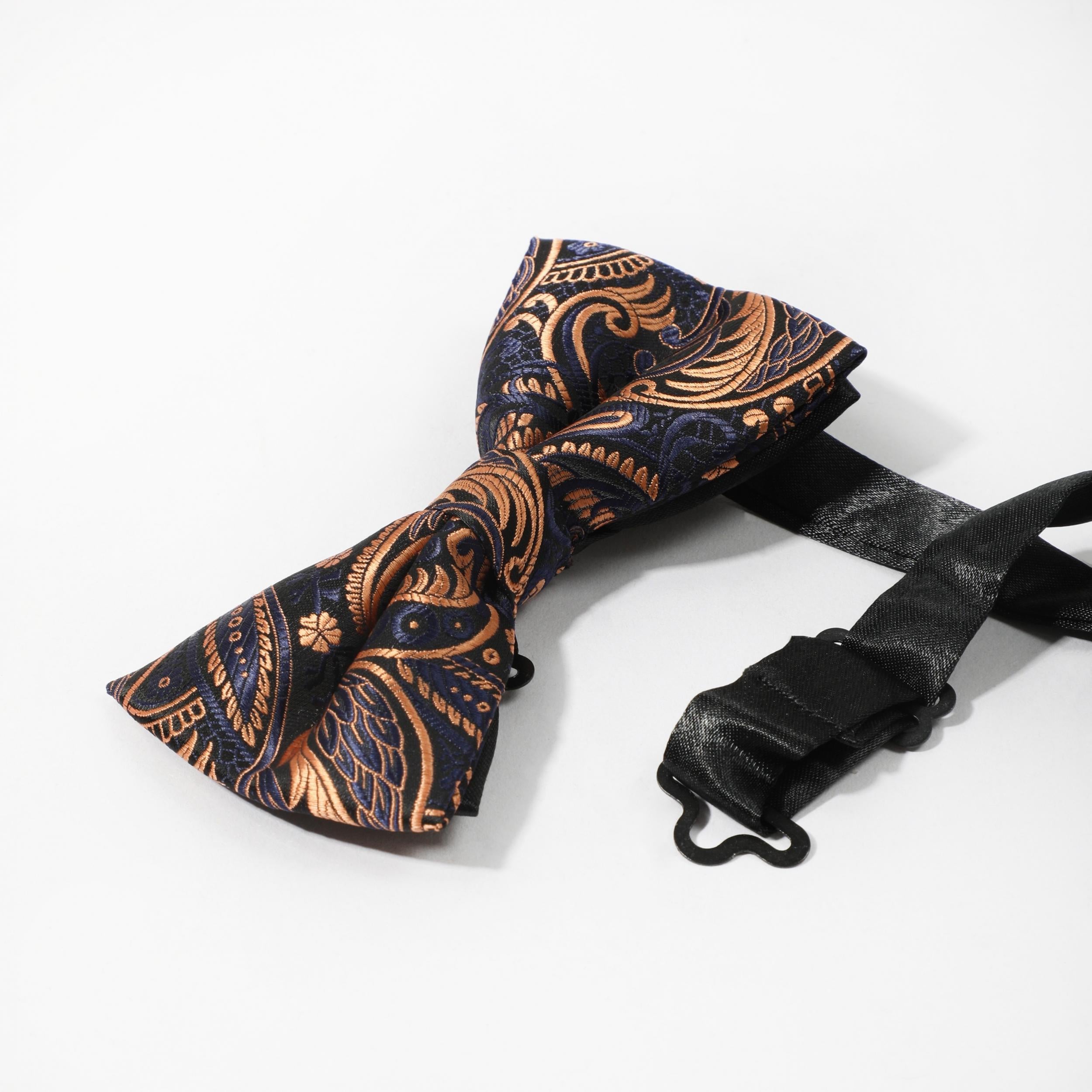 Men's Feather Pattern Embossed Bow Tie