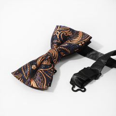 Men's Feather Pattern Embossed Bow Tie