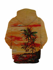 Coconut Tree Print Hoodie Men's Graphic Hooded Sweatshirt