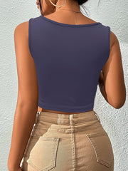 Y2K Solid Slim Crop Tank Top for Summer
