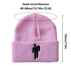 Embroidery Beanie Solid Hip Hop Unisex Skull Knit Hat