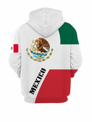 Mexico Pattern Print Hoodie Men's Casual Graphic Pullover Hooded Sweatshirt