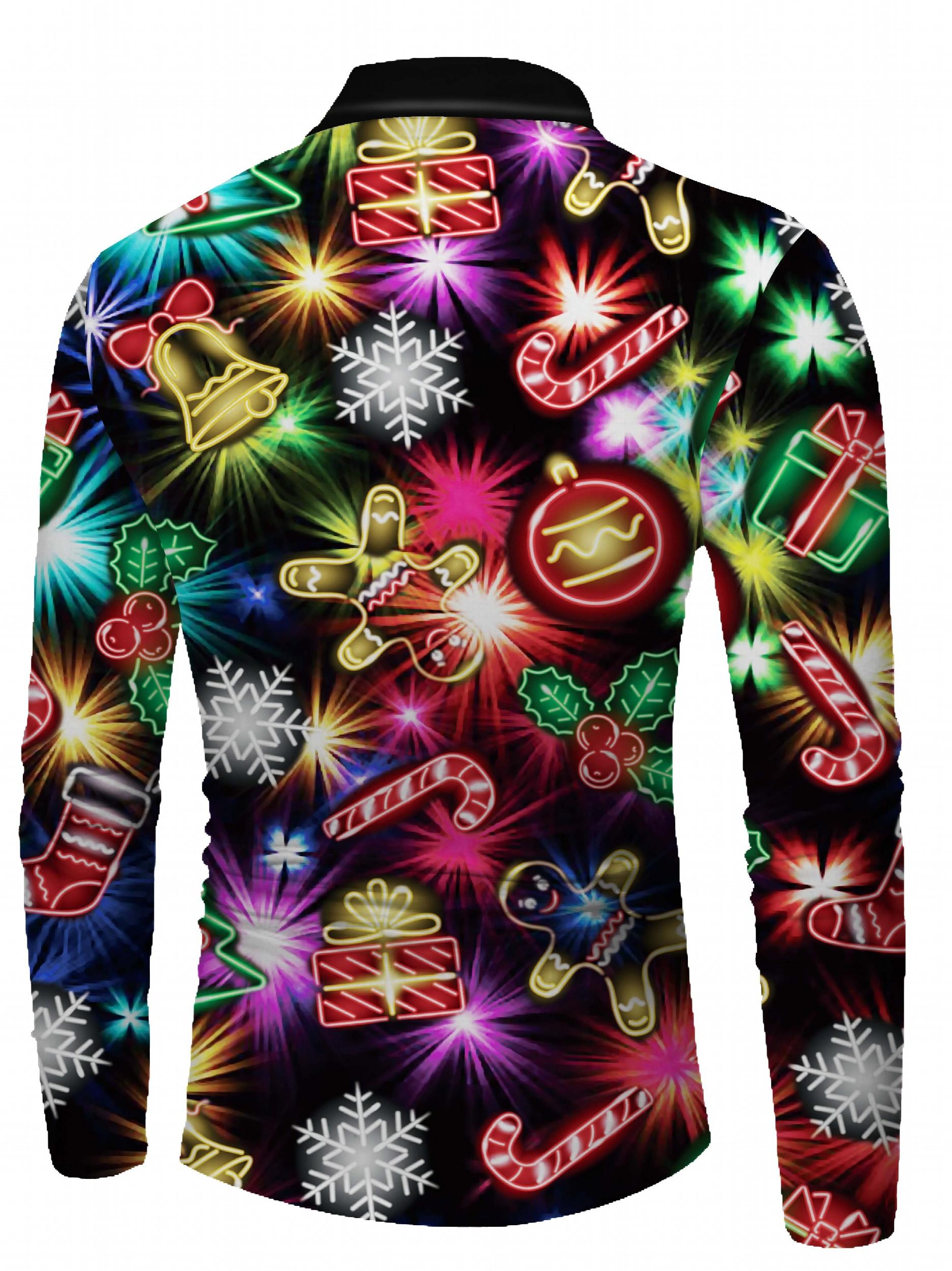 Men's Christmas Print Compression Long Sleeve Shirt