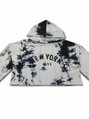 Tie Dye Crop Hoodie Casual Long Sleeve Hoodies Sweatshirt Women's Clothing