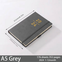 Agenda Book Planner With Pen Insert Faux Leather Diary Book Efficiency Manual