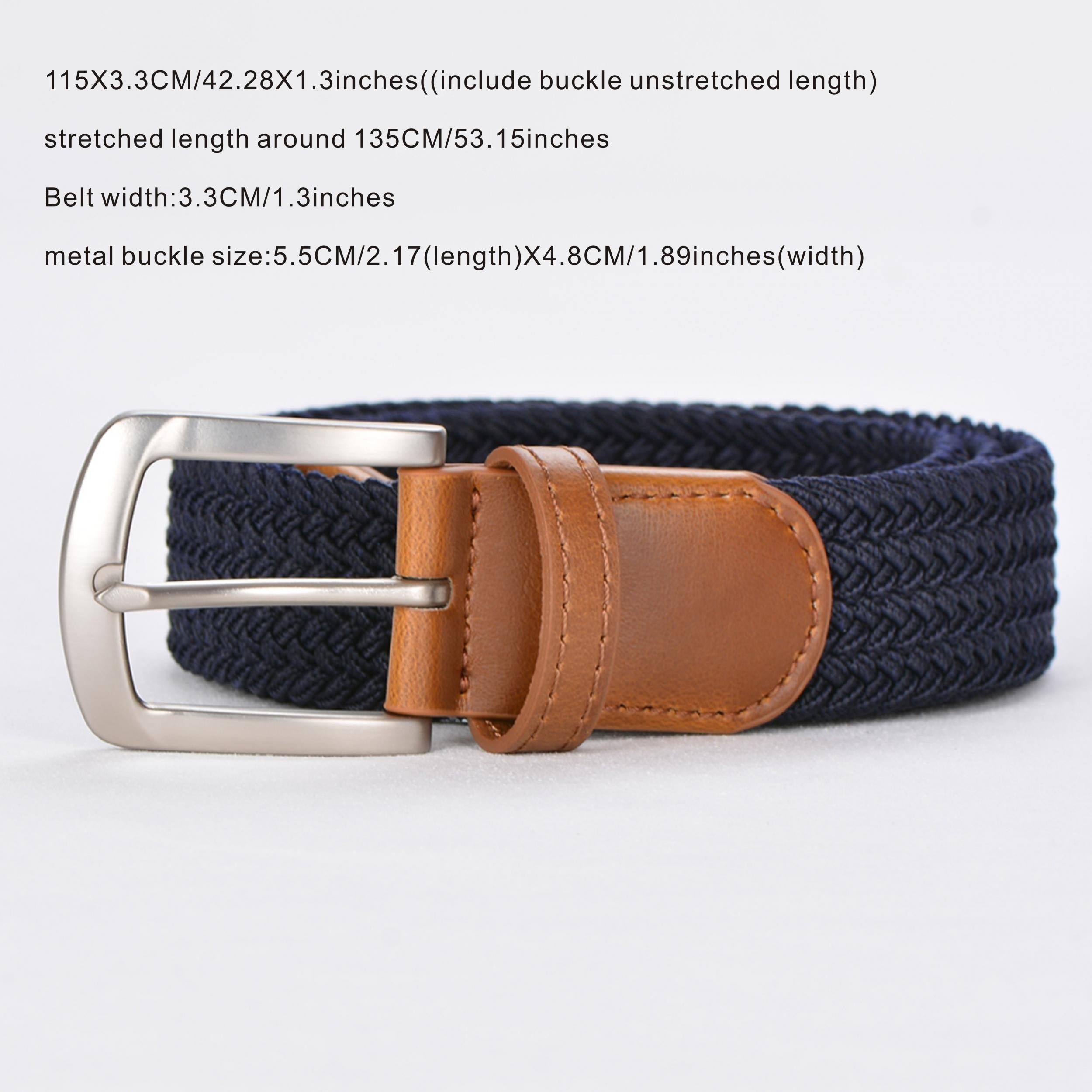 Unisex Elastic Leather Belt Men s Stretch Woven Braided Belt
