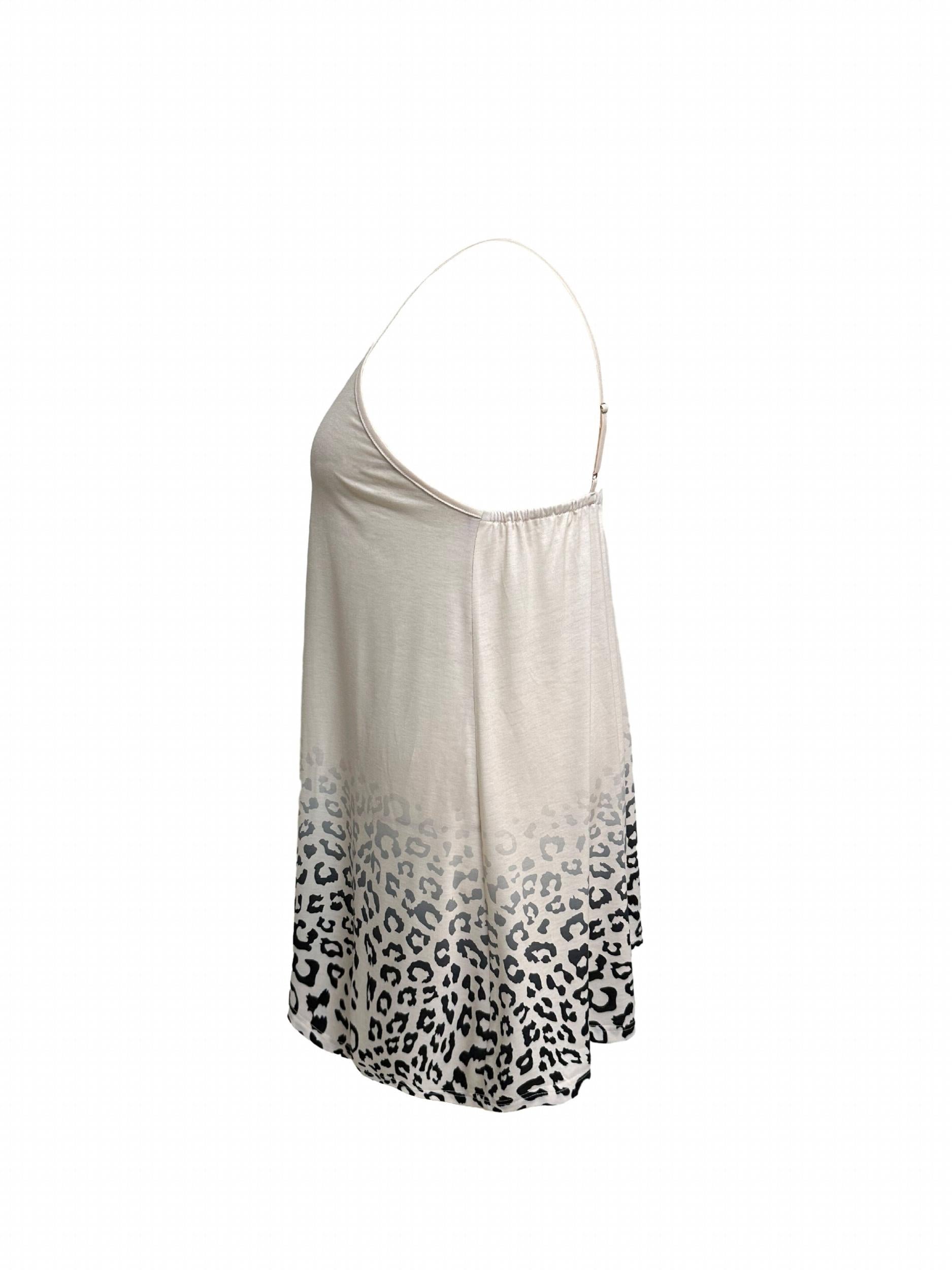 Leopard Print V Neck Cami Sleep Dress